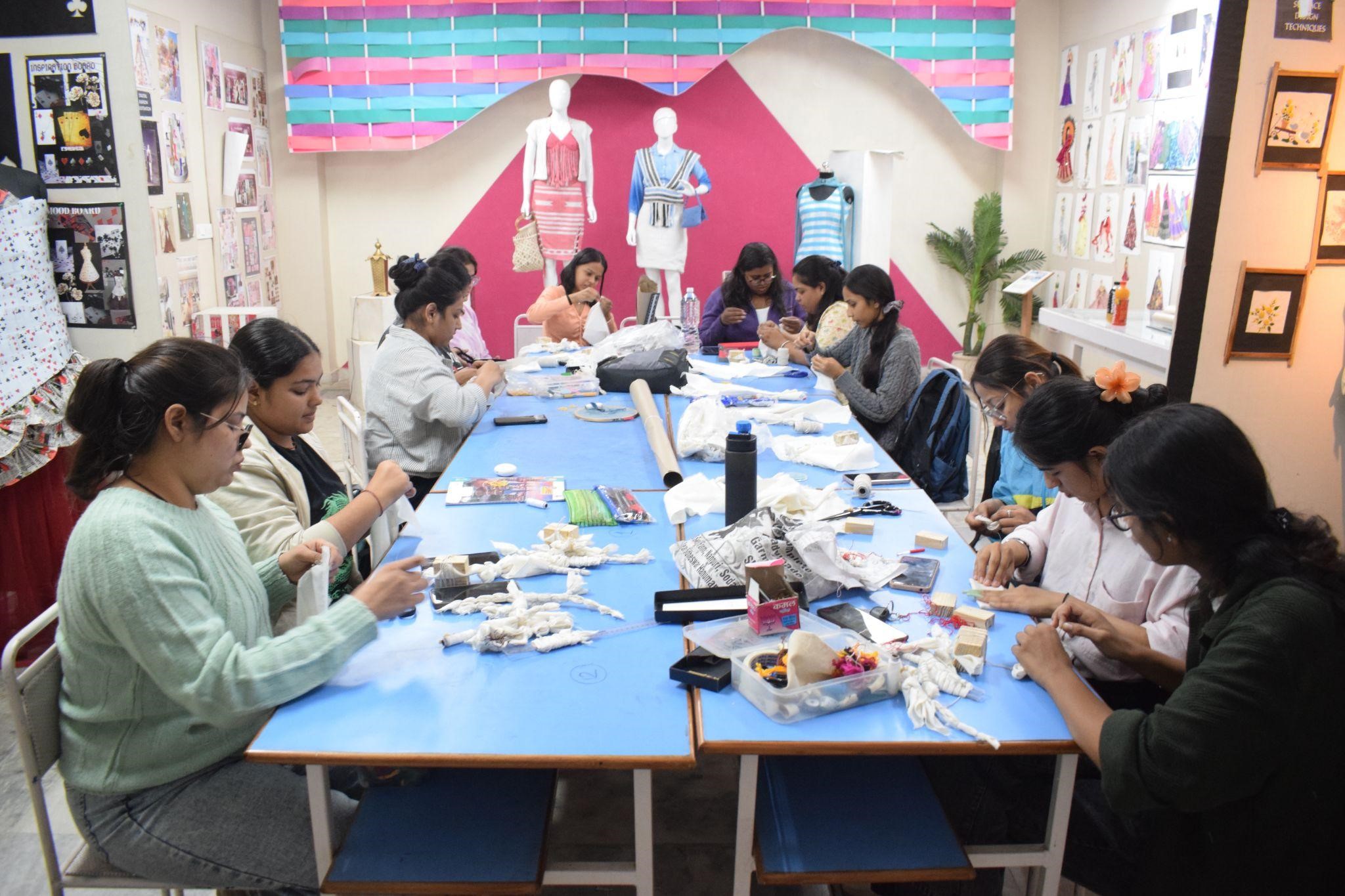 students learned about the traditional and modern techniques of fabric dyeing.