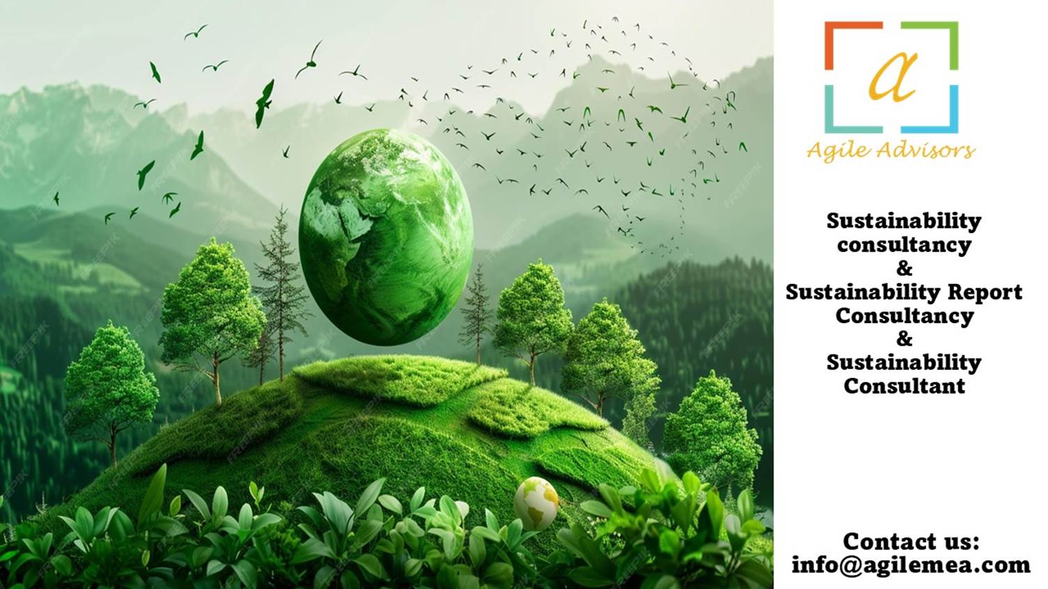 A green landscape with trees and a globe
AI-generated content may be incorrect.