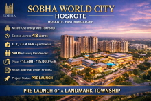 Sobha World City Hoskote is a large mixed-use integrated township located in Hoskote, East Bangalore.