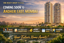 Discover Vibe Realty Andheri East, an upcoming residential project in Andheri East, Mumbai. Offering 2 & 3 BHK apartments by Vibe Realty Group,