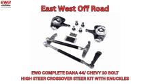 Conquer the toughest trails and fix bump steer with the complete EWO Dana 44 crossover steering system. Features USA-made billet arms and heavy-duty DOM tubing.