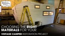 A Vintage Camper Parked inside a Workshop for Restoration Works