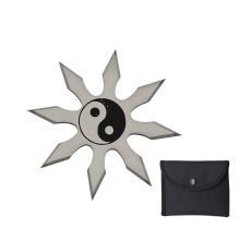 8 Point Silver Ying Yang Shuriken Throwing Ninja Star