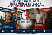 Building muscle takes time, but it can disappear much faster if we stop exercising.