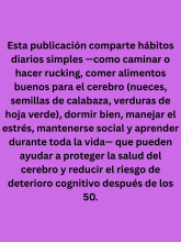 Los hábitos pequeños y consistentes, no los alimentos milagrosos o suplementos, son la verdadera clave para la salud cognitiva a largo plazo.