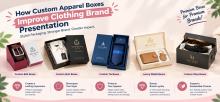 Custom Apparel Boxes Featuring Belt, Shirt, Tie, Wallet, Shoes, Watch, Lingerie, and Textile Packaging.