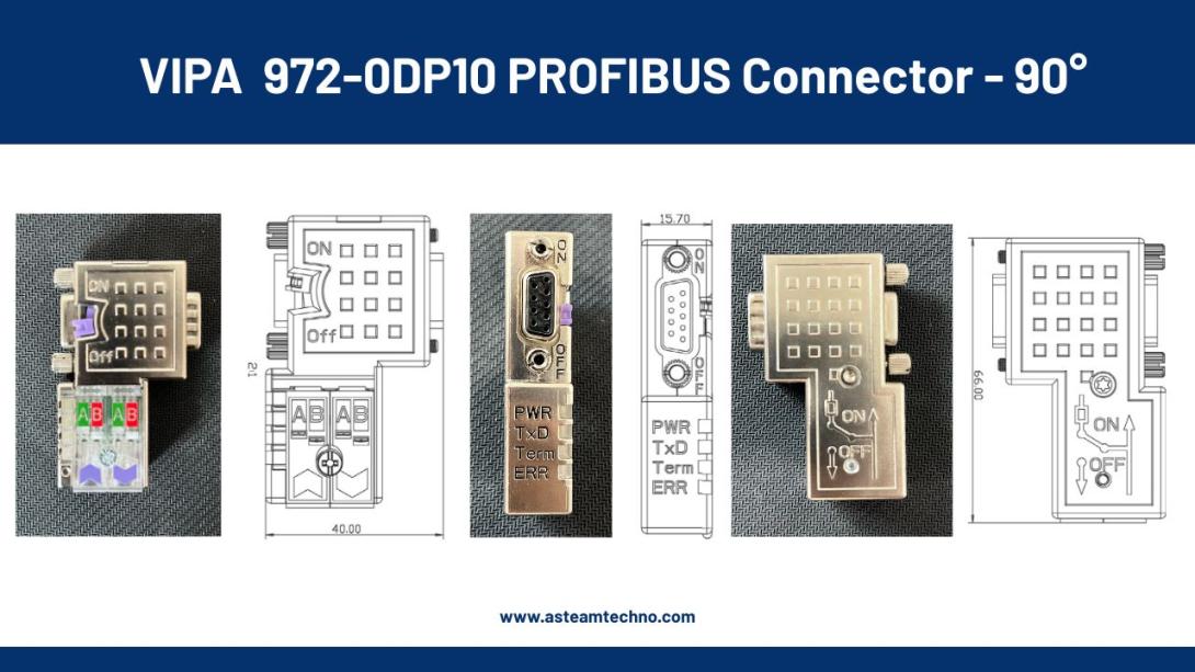 VIPA 972-0DP10 PROFIBUS Connector - 90°
