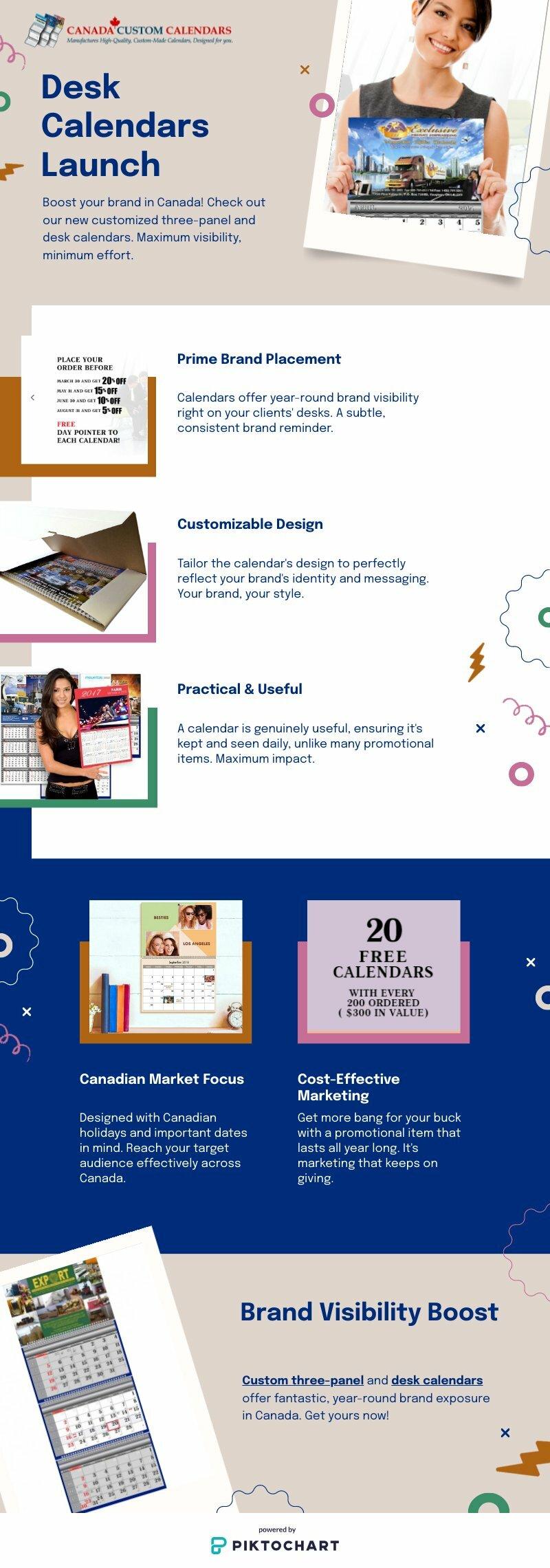 Three Panel Calendars, desk calendars, personalized desk calendar Canada