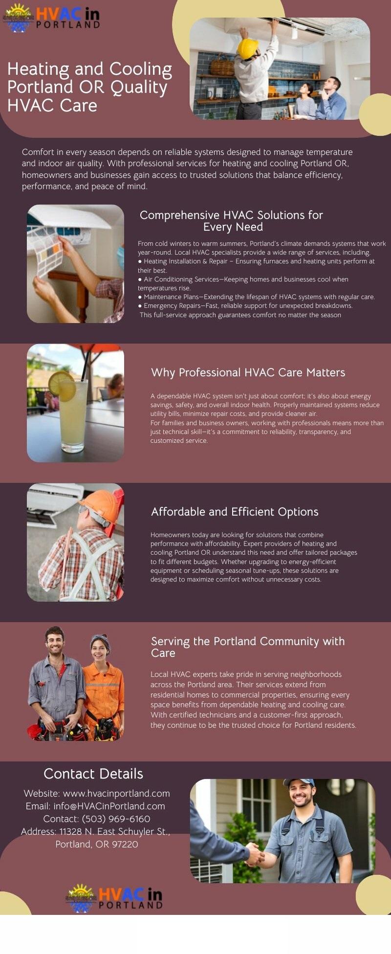 Heating and Cooling Portland OR Quality HVAC Care