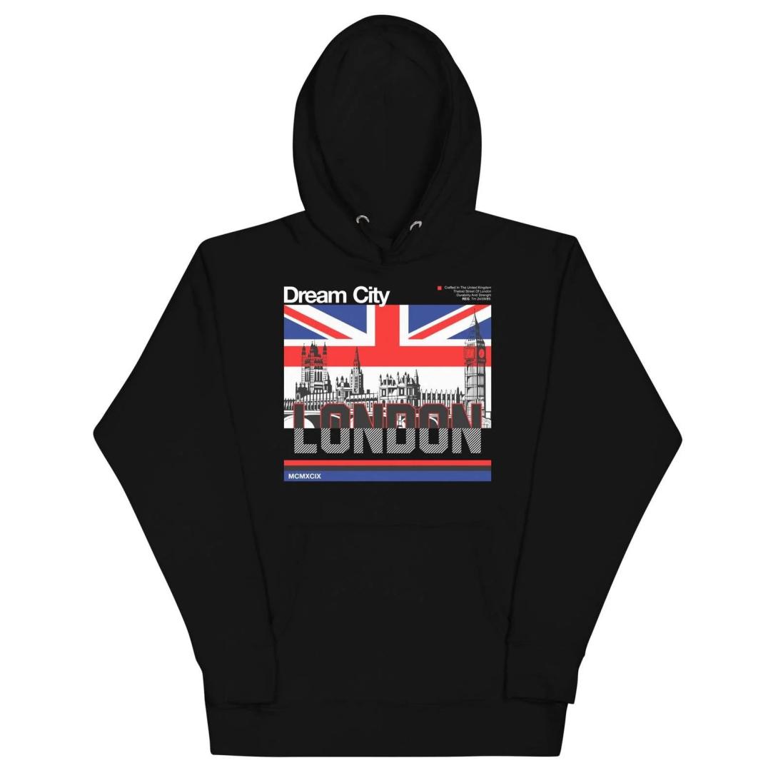 Shop the London Dream City Hoodie: A Must-Have for Streetwear Lovers and elevate your street style with this trendy, comfortable statement piece.
