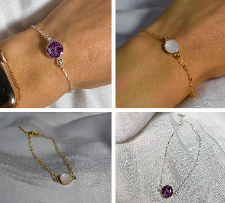 rose gold cremation bracelet, sterling silver cremation bracelet