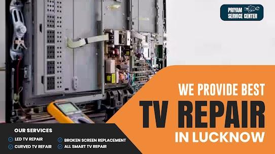 The image showcases the TV repair in Lucknow named Priyam Service Centre.