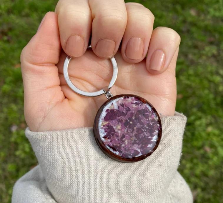 cremation keepsake keychain, cremation memorial keychain