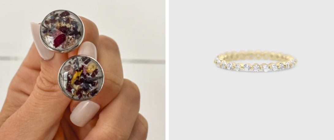 funeral flower jewelry, funeral flower necklace