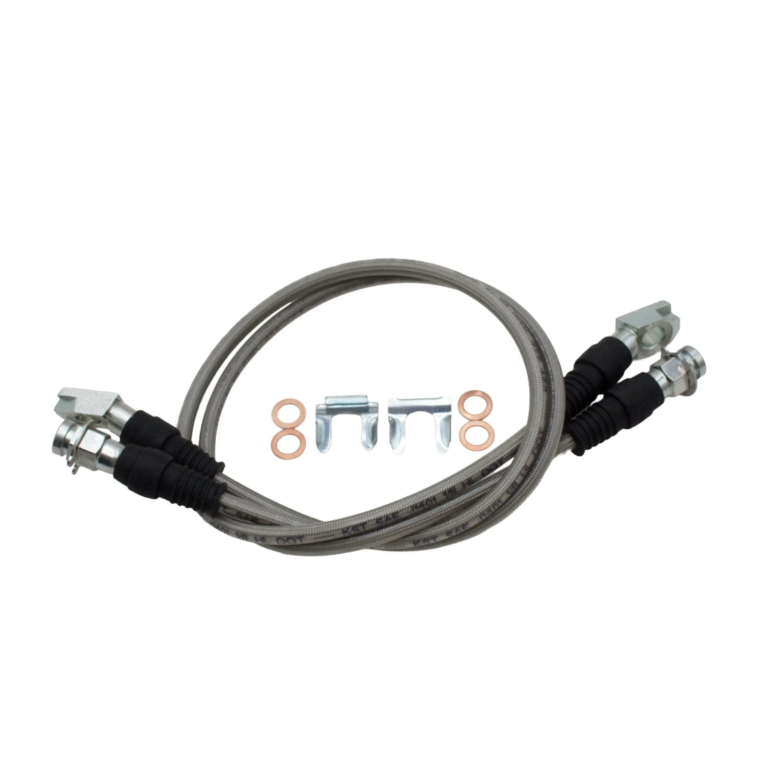 Heavy-Duty Stainless Braided Brake Hose Kit with Fittings for Off-Road Brake Upgrades