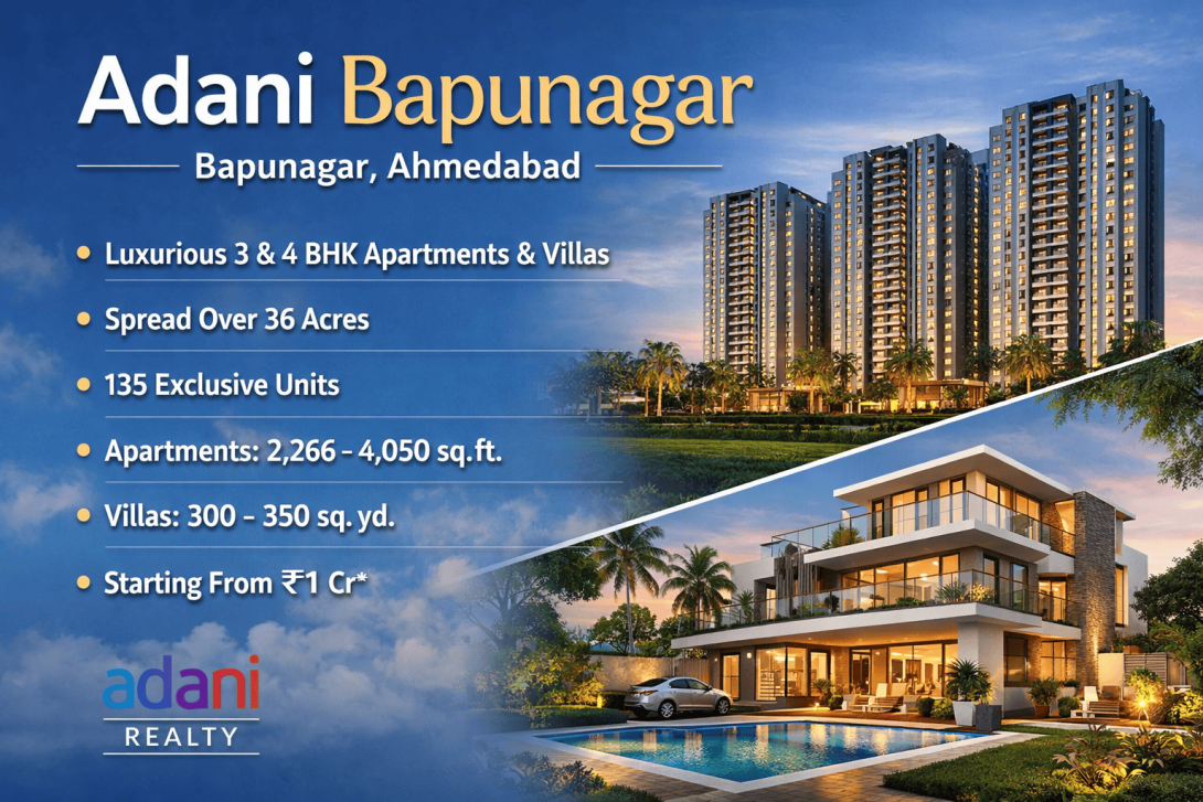 Explore premium apartments and villas in Bapu Nagar, Ahmedabad. Enjoy spacious homes, modern amenities, and excellent connectivity in a fast-growing residential hub.