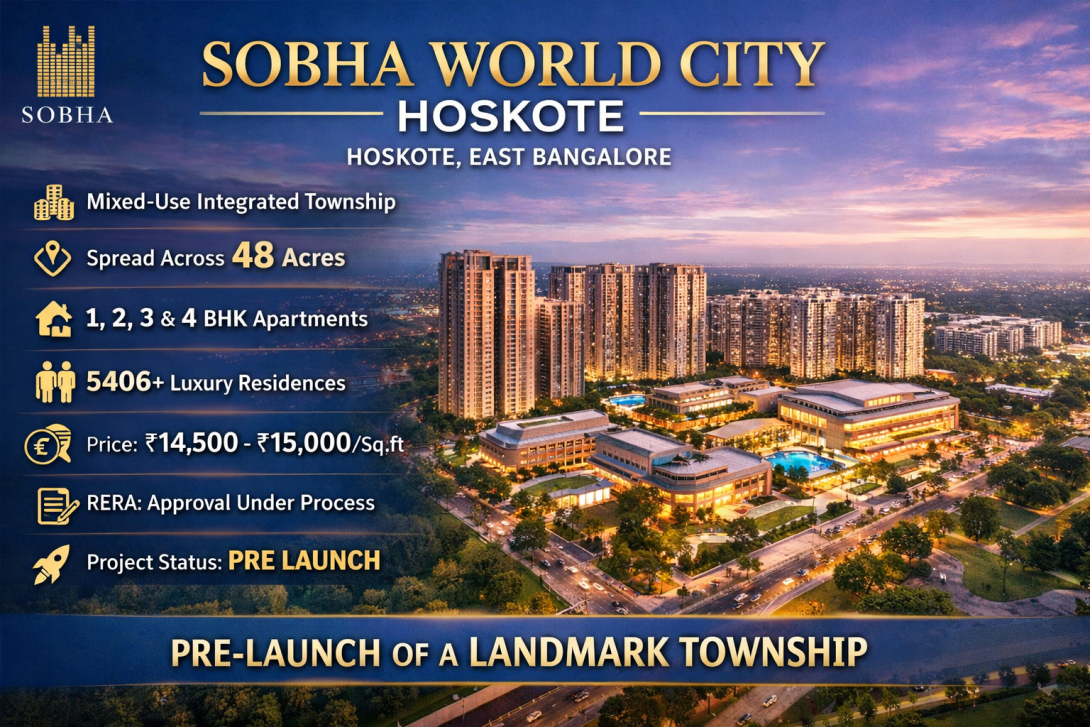 Your guide to Sobha World City in Hoskote, Bangalore. Learn about apartment layouts, amenities, and the trusted construction by Sobha Group.