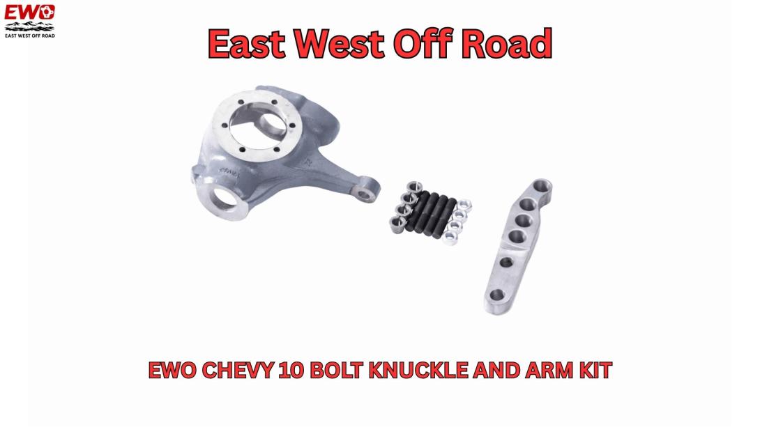 Upgrade your black K5 Blazer or square body with the EWO Chevy 10 bolt crossover steering kit. Includes a machined Dana 44 knuckle and 1.25" thick HD arm.