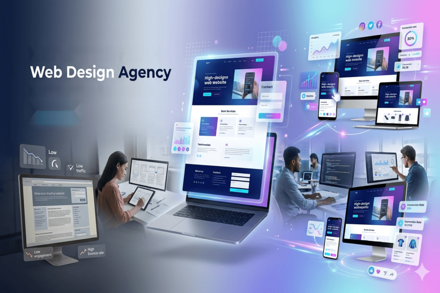 Professional web design agency for online presence, 