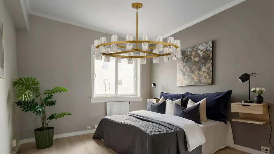  round chandelier，36 inch chandelier，modern farmhouse chandelier,