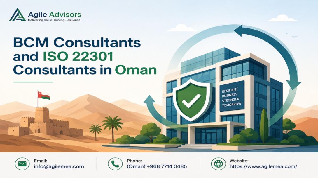 Discover how expert BCM consultants and ISO 22301 consultants in Oman can help your organization build resilience, achieve certification, and ensure regulatory compliance. Partner with Agile Advisors for comprehensive business continuity solutions.