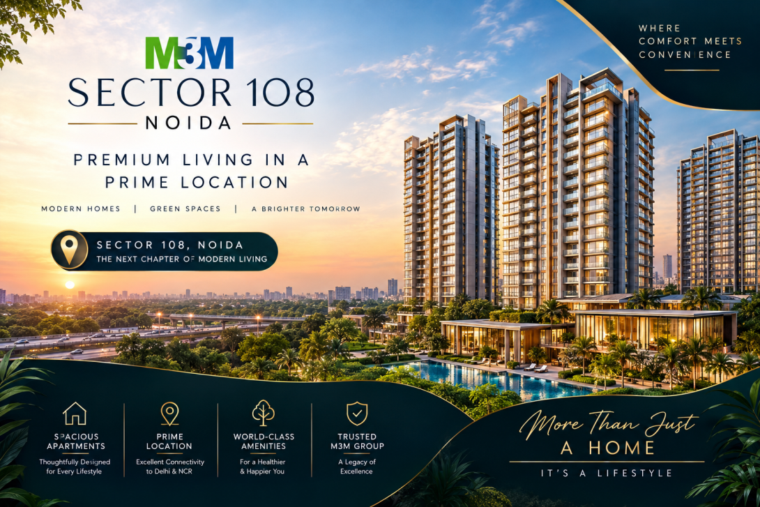 Explore M3M Sector 108 Noida with details on price, location, amenities, floor plans, connectivity and investment potential for homebuyers.