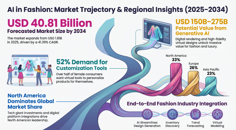 AI in Fashion, AI in Fashion Industry, AI in Fashion Market, AI in Fashion Market Size, AI in Fashion Market Share, AI in Fashion Market Trends, AI in Fashion Market Growth, AI in Fashion Market Demand