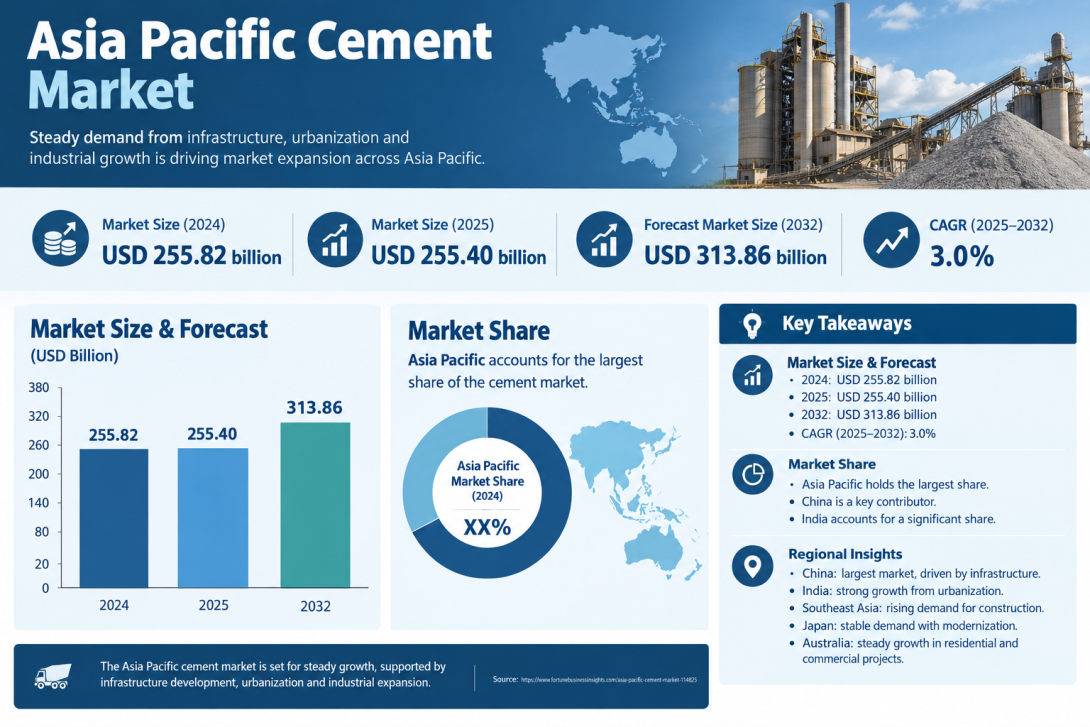 Asia Pacific Cement Market Demand Trends and Future Growth Prospects 2026–2034