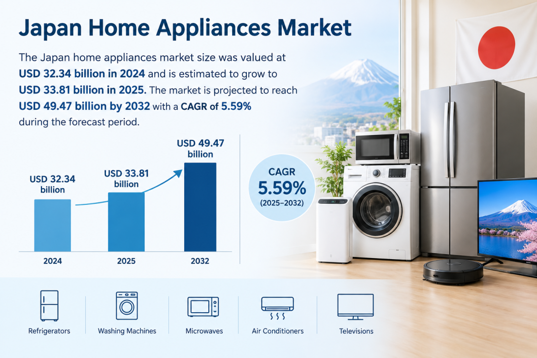 Japan Home Appliances Market Revenue, Demand, and Growth Forecast 2026–2034