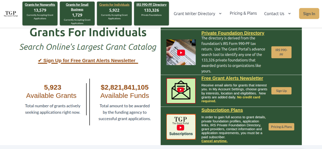 grants for corporations